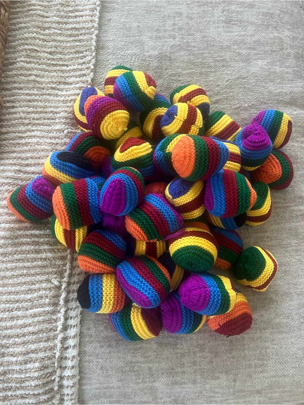 Source Unknown Multicolor Crochet Hacky Sack Balls - Rainbow Striped